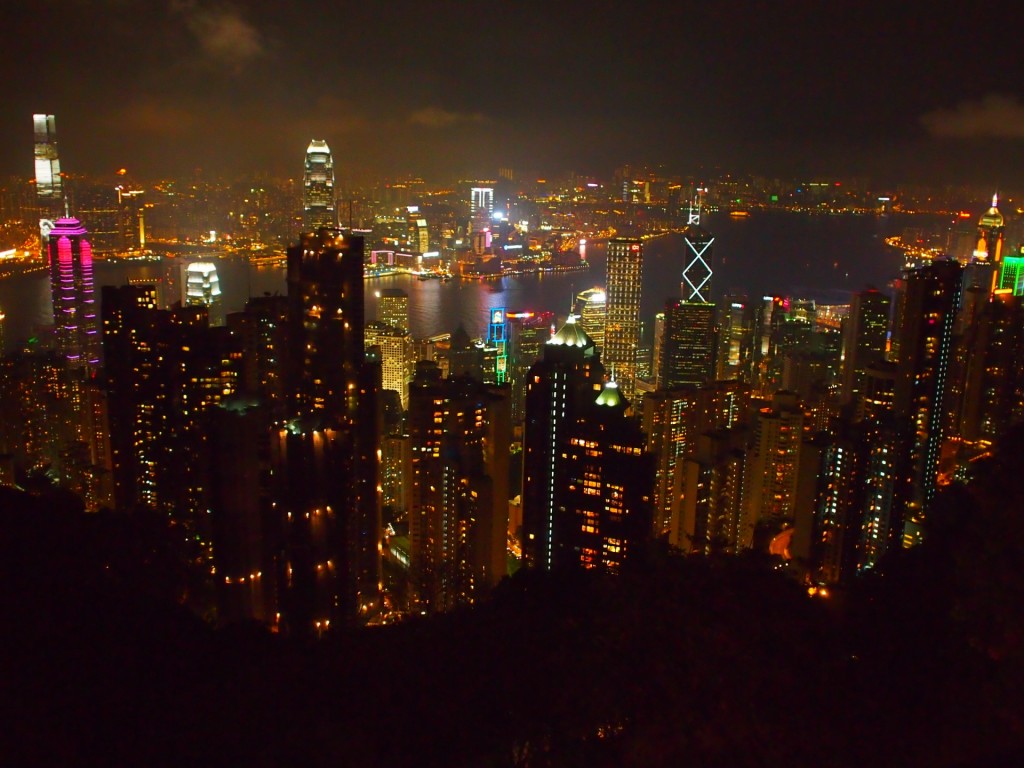 ビクトリアピークから撮られた香港の夜景